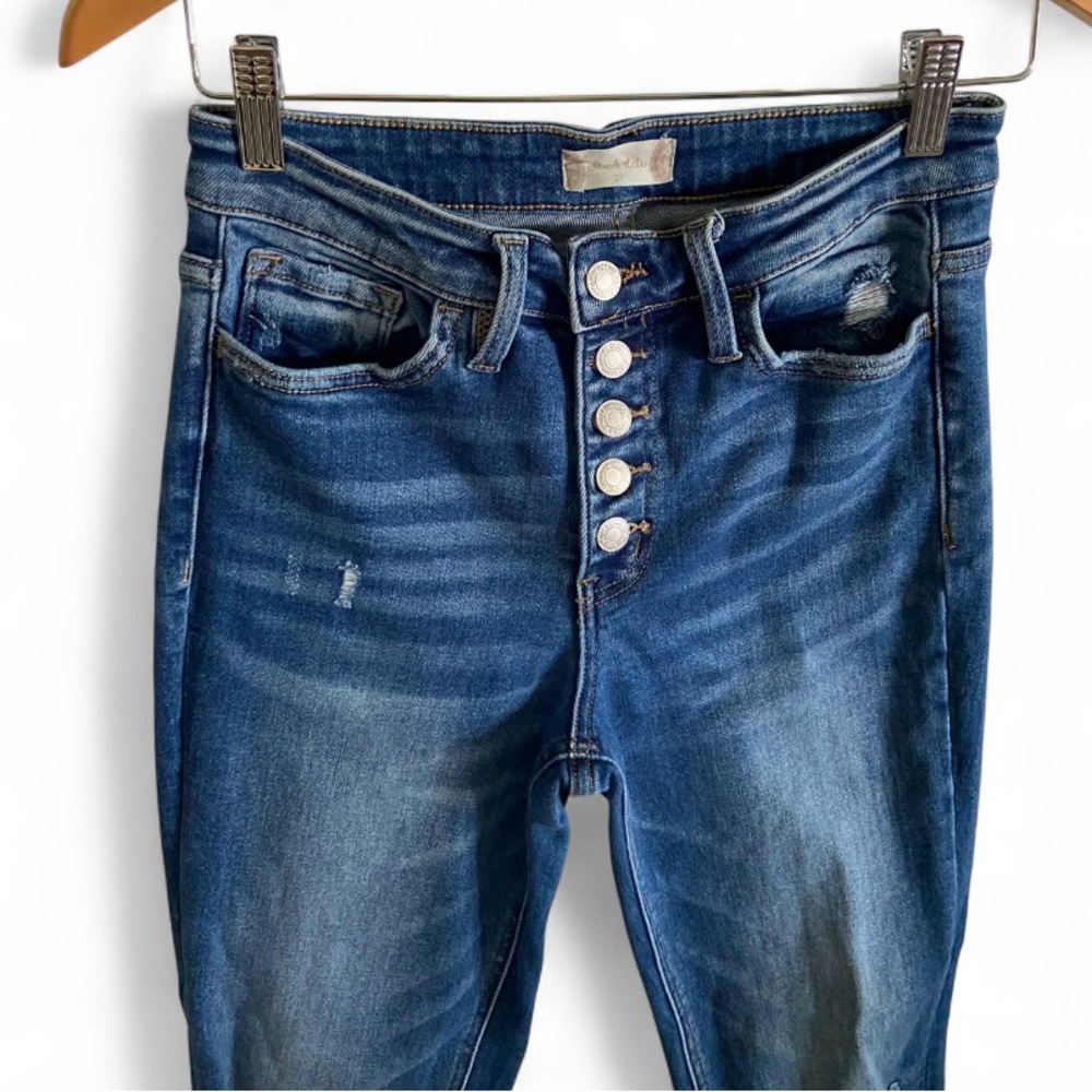 Altard State Dark Blue Denim Button Up Womens Distressed Jeans‎ Size 27/4